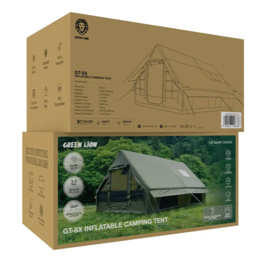Green Lion GT-8X Inflatable Camping Tent - Green