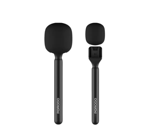Porodo Two-Device Connect Handheld Lavalier Microphone - Black