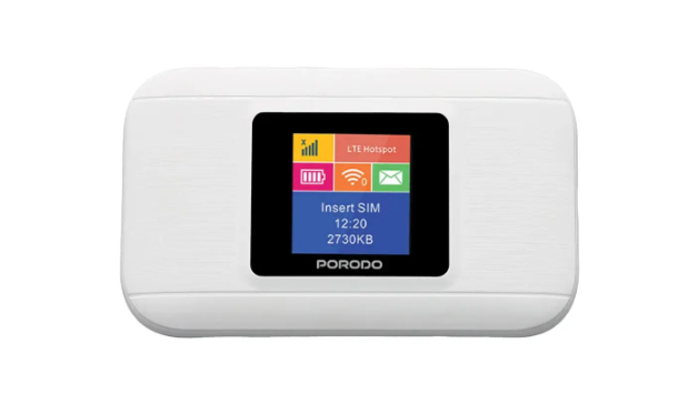 Porodo Nexfi 3000mAh 4g LTE Portable WiFi Router Multi-User Connection - White
