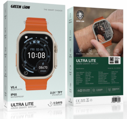 Green Lion Ultra Lite 2.01'' Tft Ips Display Smart Watch - Titanium