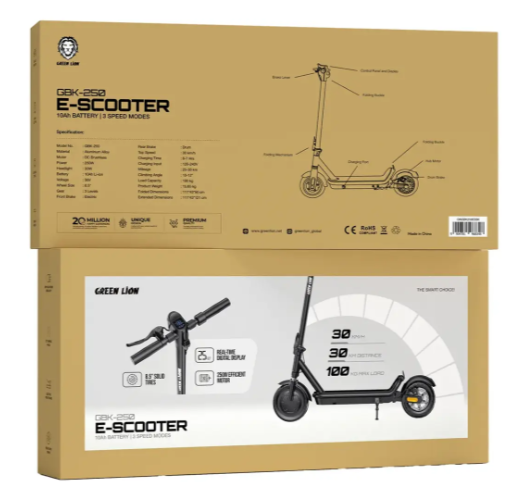 Green Lion GBK-250 E-Scooter - Black