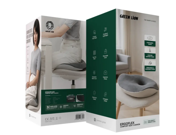 Green Lion Ergoflex Comfort Seat Cushion - Gray
