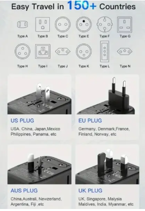 Admos Travel Adapter Black – AM701