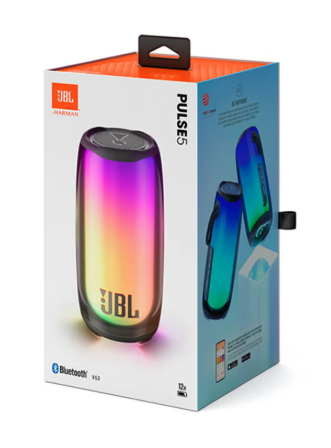 Pulse 5 Portable Bluetooth Speaker With Eye Catching 360-Degree Lightshow Black