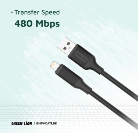 Green Lion USB-A to Lightning PVC Cable 1M 2.4A