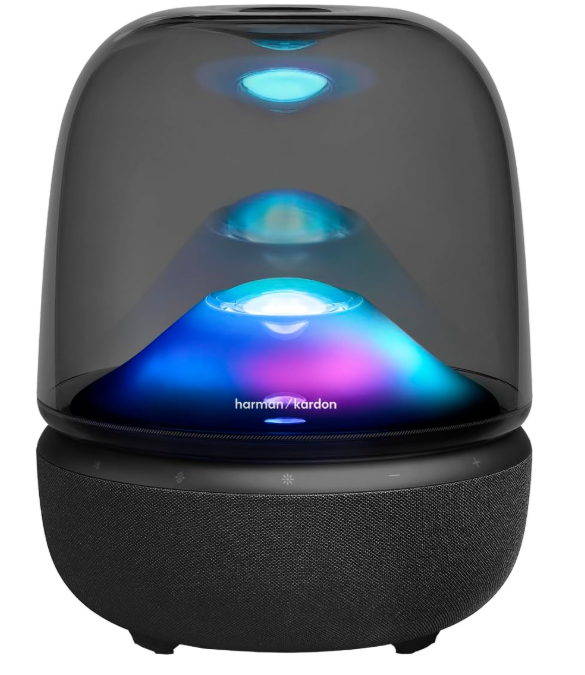 Harman Kardon Aura Studio 5 Bluetooth Home Speaker | 360° Ambient Lightshow | Constant Sound Field 3-Way Speaker | Deep Bass Subwoofer | Multi-Speaker Auracast™ | Premium Transparent Dome Design
