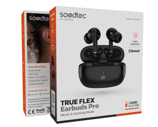 Porodo Soundtec True Flex Earbuds Pro- BLACK