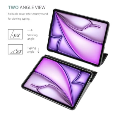 Smart Case for iPad Air 11-inch M3 2025/M2 2024/10.9” Air 5th 4th 2022 2020, Protective Cover for iPad Air 5 4 -Black