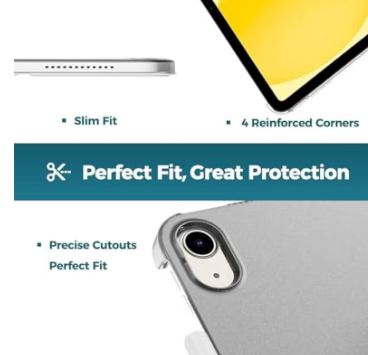 for iPad (A16) 11th Generation 11 Inch 2025/ iPad 10th Generation 10.9 Inch 2022 Case, Slim Smart Cover With Translucent Hard Shell Back, Supports Touch ID, Auto Wake/Sleep -Silver