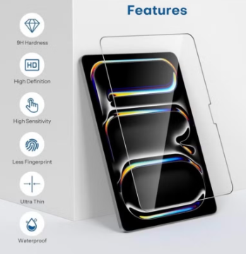 Screen Protector for iPad (A16) 11th/10th Generation (2025/2022) – HD clear tempered glass, bubble-free application and durable screen protection.