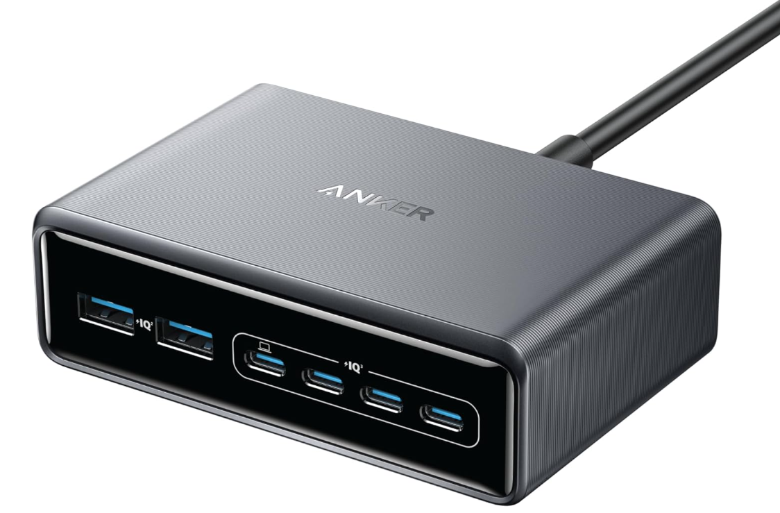 Anker Prime Charger, 200W 6-Port GaN Charging Station, Fast Charging USB C Charger, Compatible with iPhone 17/16 Series, MacBook Pro/Air, iPad Pro, Dell XPS, Samsung S26/ S25/S24, Huawei, Xiaomi, Vivo