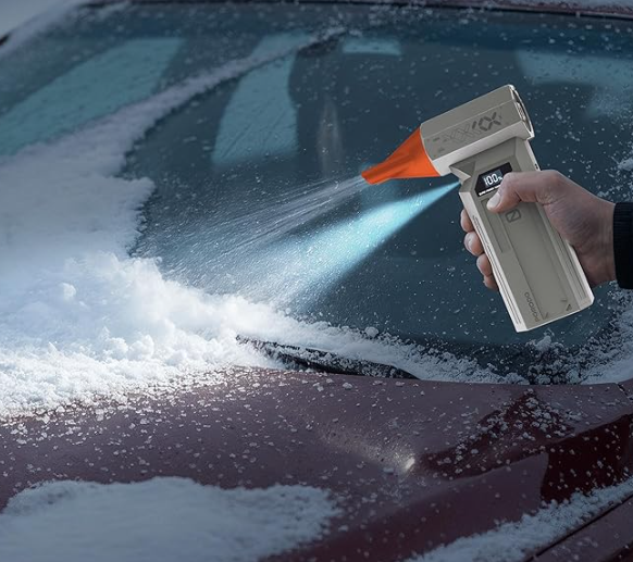Porodo RushJet Cordless Dust Blower with Turbo Airflow, 150W, Flashlight & LED Display, 4×Speed Levels, 120000RPM, 4×Detachable Nozzles Included, Cordless Air Duster for PC, Car, Home Cleaning – Gold