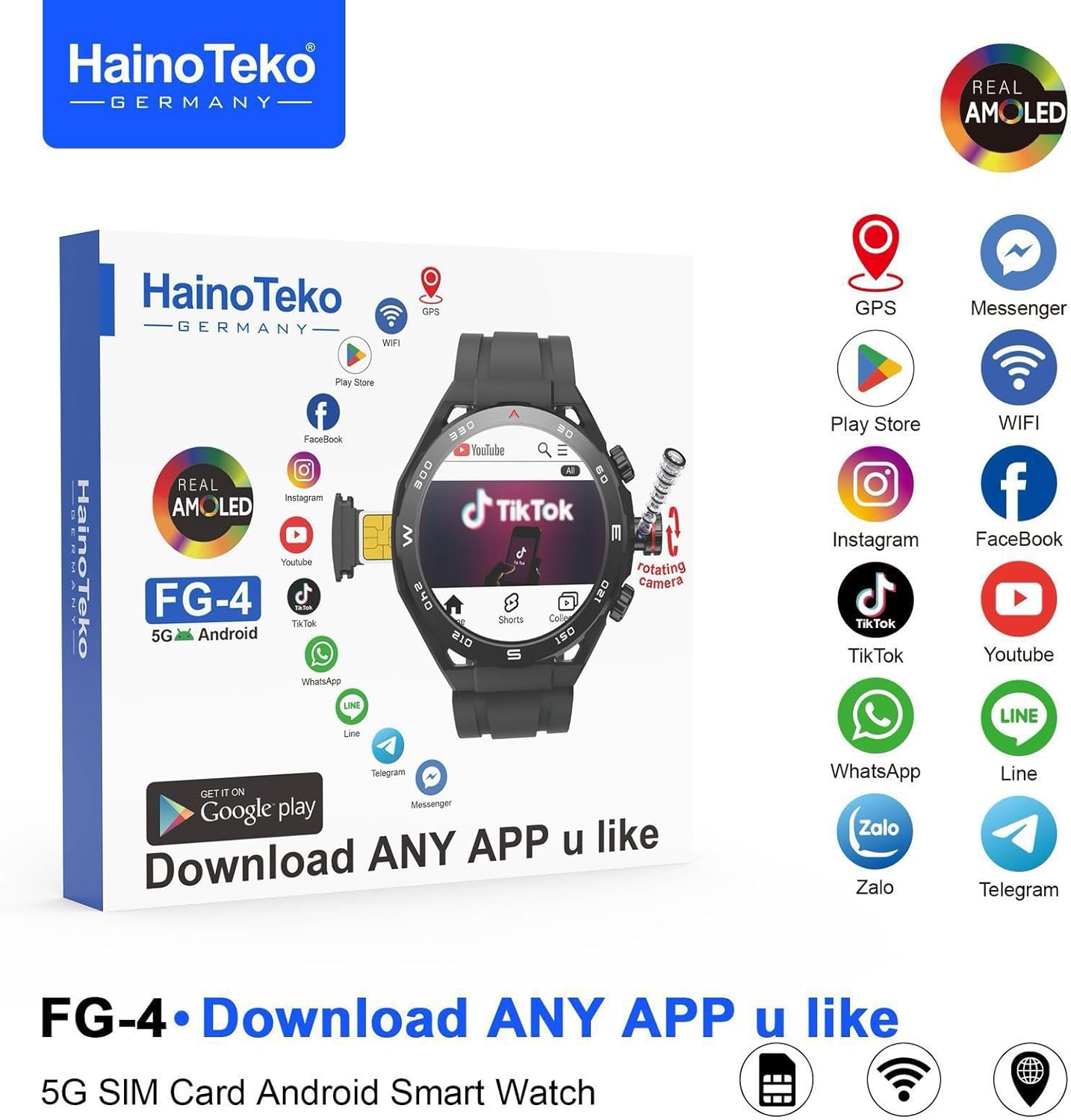 HainoTeko FG4 Android Smart Watch for Men
