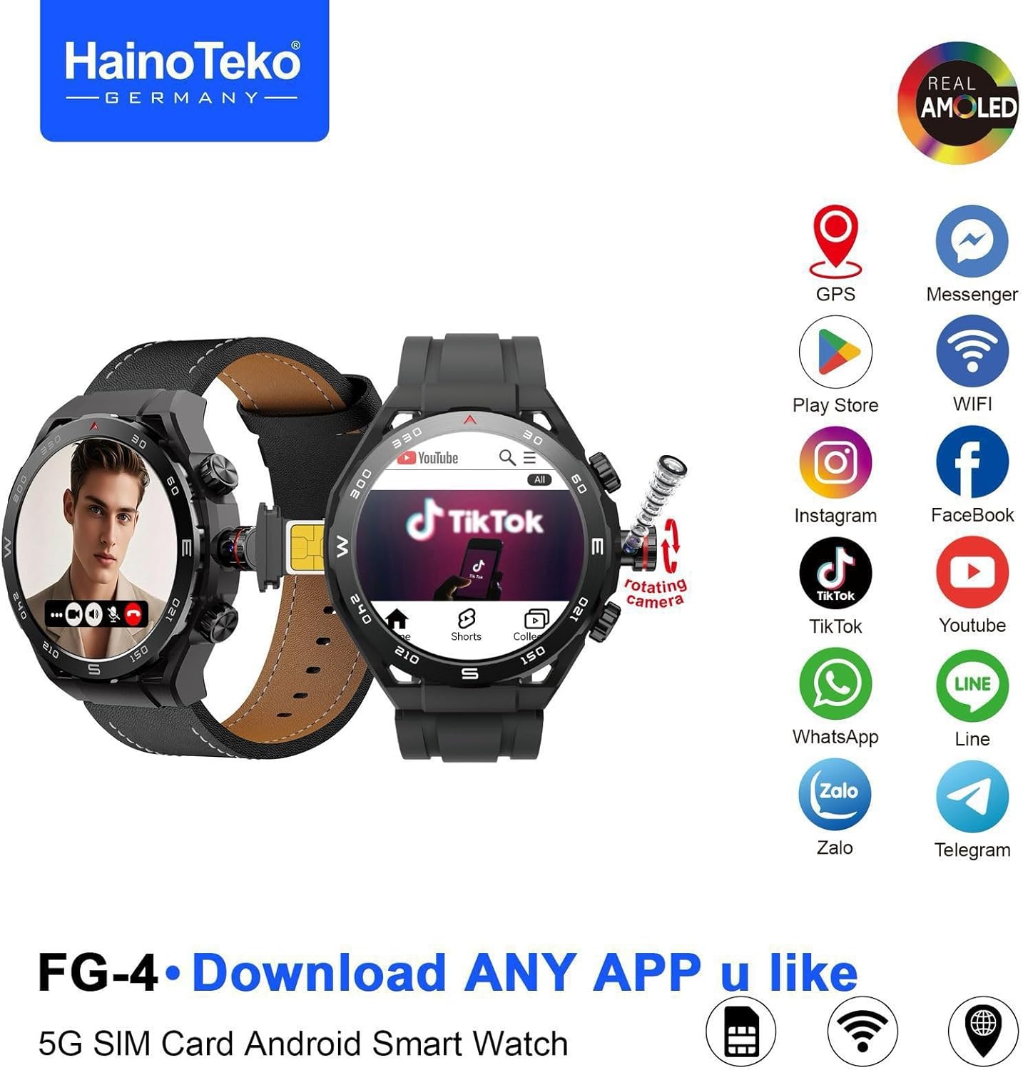 HainoTeko FG4 Android Smart Watch for Men