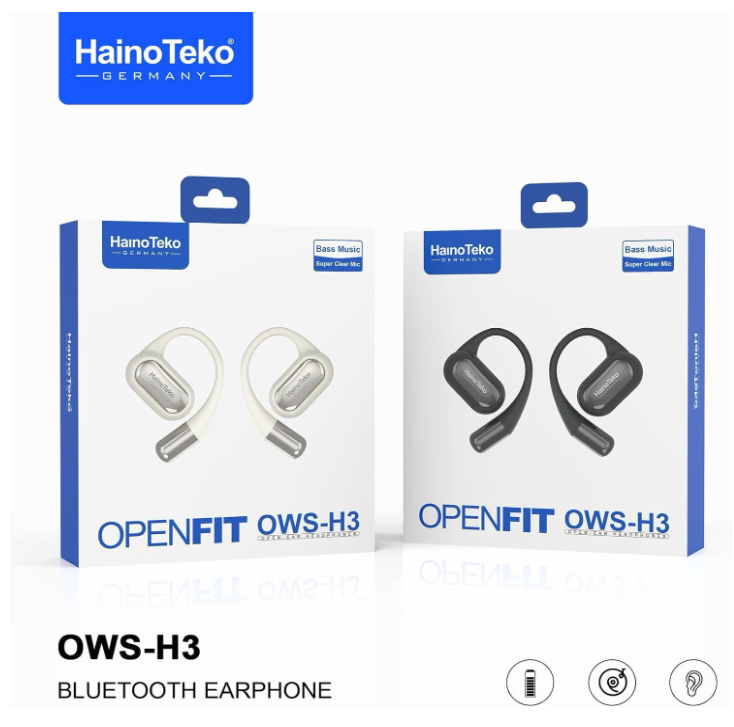 HainoTekoGermany OWS H3 True Wireless Open Ear Earphone With Super Clear Mic and High Bass Sound Quality