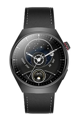 HainoTeko Haino Teko-32 Waterproof Smartwatch With Curved AMOLED Display Bluetooth Calling 3 Pair Straps and Charging Cable Designed for Men (Black)