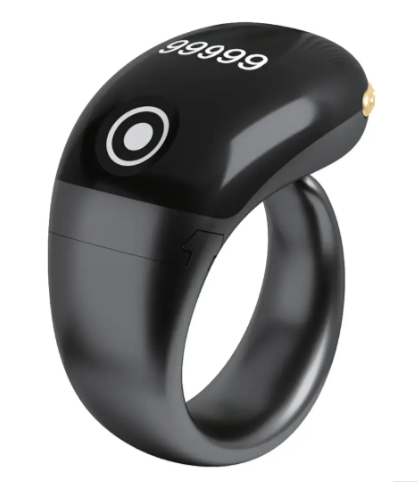 Green Lion Smart Male Ring with OLED Display - Black