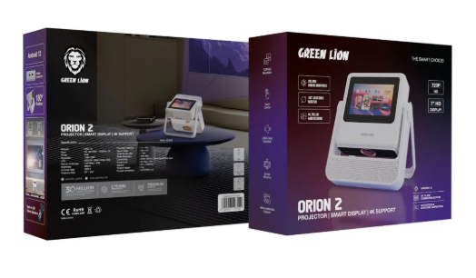 Green Lion Orion 2 Smart Projector With Built-In Touch Screen-Android 12 - 4K - White