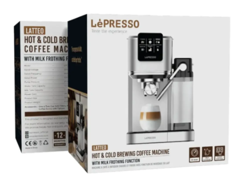 LePresso Latteo Hot & Cold Brewing Coffee Machine with Milk Frothing Function - Silver