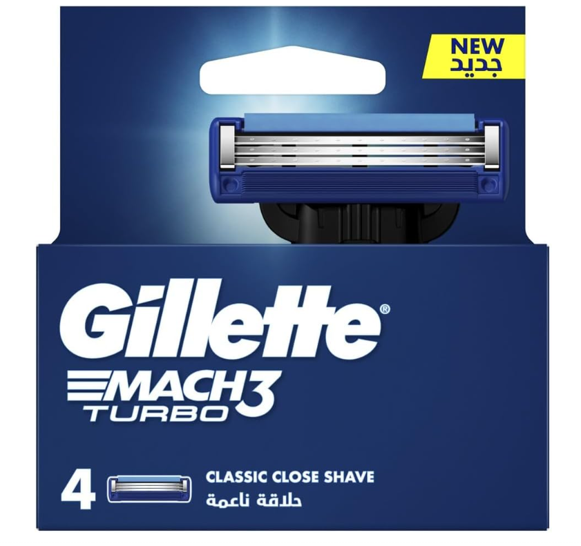 Gillette Mach3 Turbo Men'S Razor Blade Refills, 4 Count