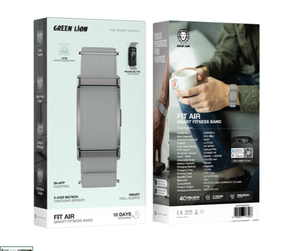 Green Lion Fit Air Smart Fitness Band - Grey