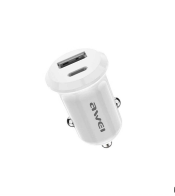 AWEI - Car Charger 38W PD Dual (USB-A + Type-C) - Black