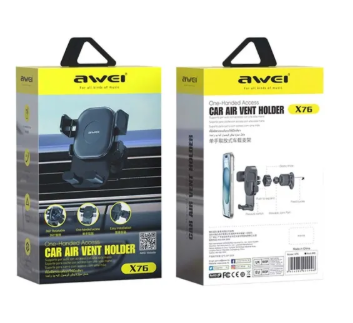 Awei X76 Car Air Vent Holder 360° Rotation Car Phone Holders Easy Installation Silicone Protection