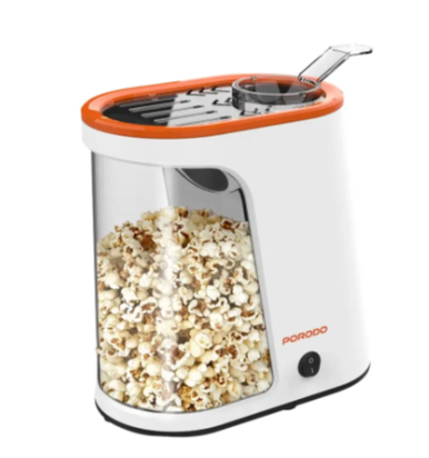 Porodo Lifestyle Air-Popped Popcorn Maker - White/Orange
