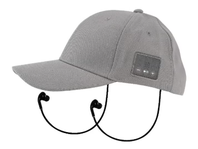 Sport Cap Wireless Audio Bluetooth Hat Stereo Speaker& Mic / 10H Play Time / USB C Fast Charging Hands Free HD Calls / Hi-Fi Stereo Sound - Grey