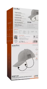 Sport Cap Wireless Audio Bluetooth Hat Stereo Speaker& Mic / 10H Play Time / USB C Fast Charging Hands Free HD Calls / Hi-Fi Stereo Sound - Grey