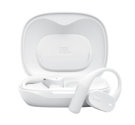 JBL Sense Lite Wireless Earbuds with Open Design and Ear Hook, JBL OpenSound Air Conduction Technology, 32 Hours Operation, Water & Dust Resistant IP54, White white