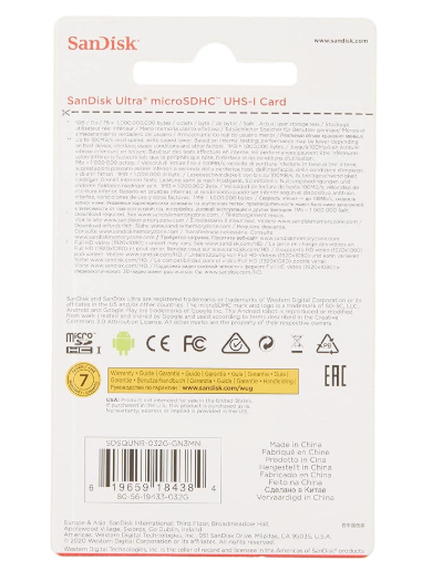 SanDisk Ultra 32GB microSD Card UHS‑I Class 10 100MB/s MicroSDHC Memory Card for Smartphone, Tablet & Camera