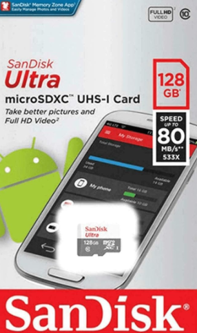 SanDisk 128GB Ultra Upto 100MB/s UHS-I Class 10 microSDXC Card-SDSQUNS-128G-GN6MN