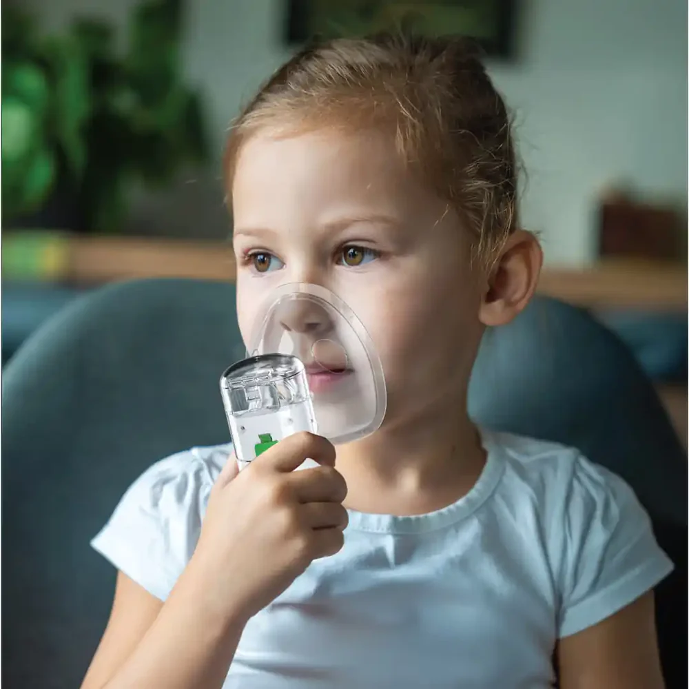 Green Lion Portable Nebulizer | Quiet Mist Inhaler for Asthma & Allergy Relief, Dual Power, LED Indicator, Travel-Friendly Design