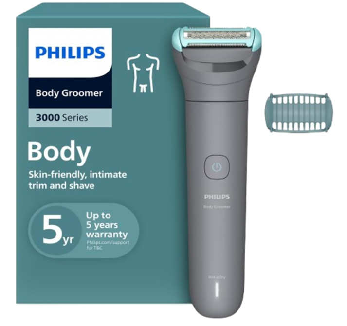 Philips Body Groomer BG3470/15 | Trim & shave body hair & balls | 100% showerproof | Skin-friendly | 2mm comb | 60 min cordless | Easy to clean