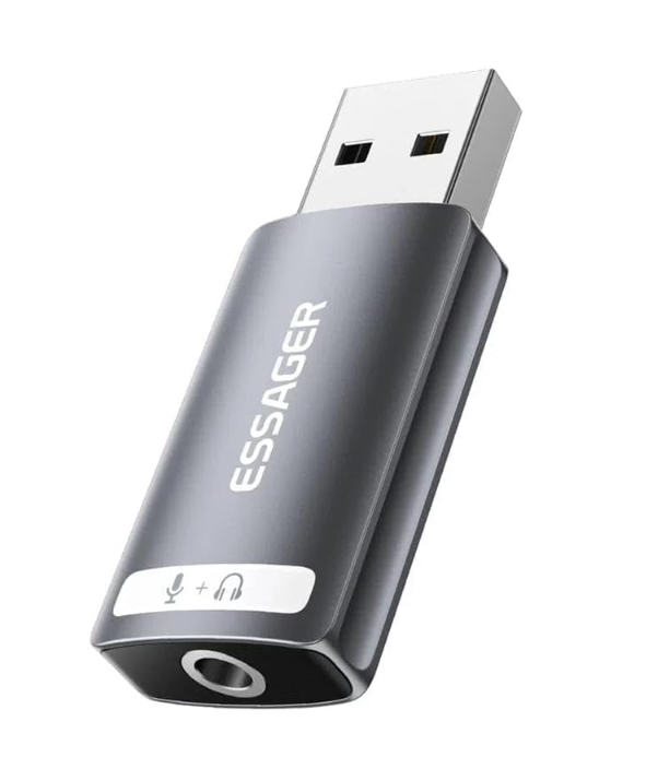 ESSAGER Audio Series USB To 3.5mm External Sound Card Suitable For Computer Notebook Desktop Driver-Free-Color:Usb To Single 3.5mm Interface