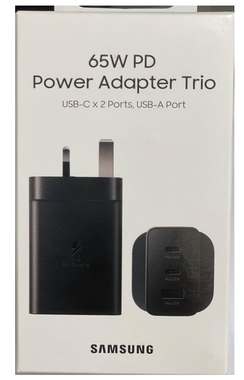 Samsung 65W Power Adapter Trio, Black, EP-T6530NBEGAE