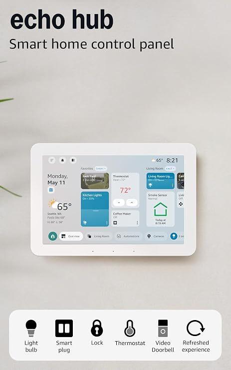 Amazon Echo Hub (newest model), 8” smart home control panel, Designed for Alexa+, Compatible with thousands of devices