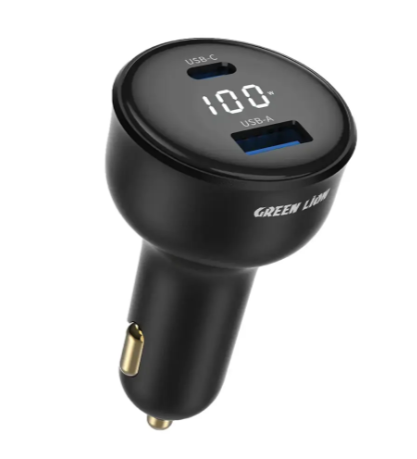 Green Lion Drive Volt Dual Port Car Charger - Black