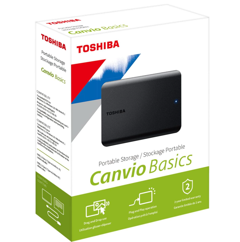 Toshiba Canvio Basics 1TB Portable External Hard Drive USB 3.2 Gen1, Black