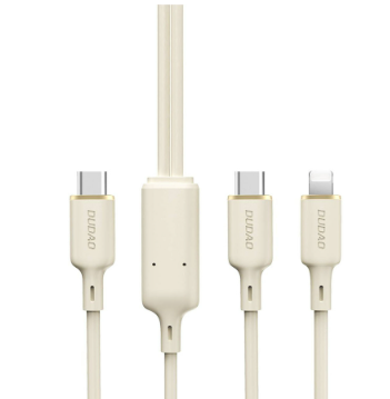 Dudao L7SF 2in1 Cable USB-C to USB-C / Lightning 100W 1.2m, Beige