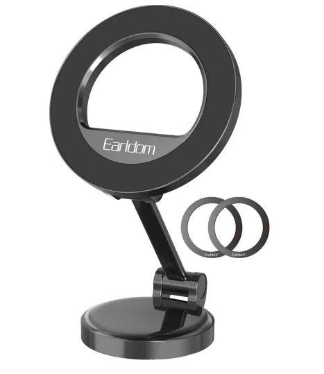 Earldom Magnetic Foldable Phone Stand – 360° Adjustable Metal Base