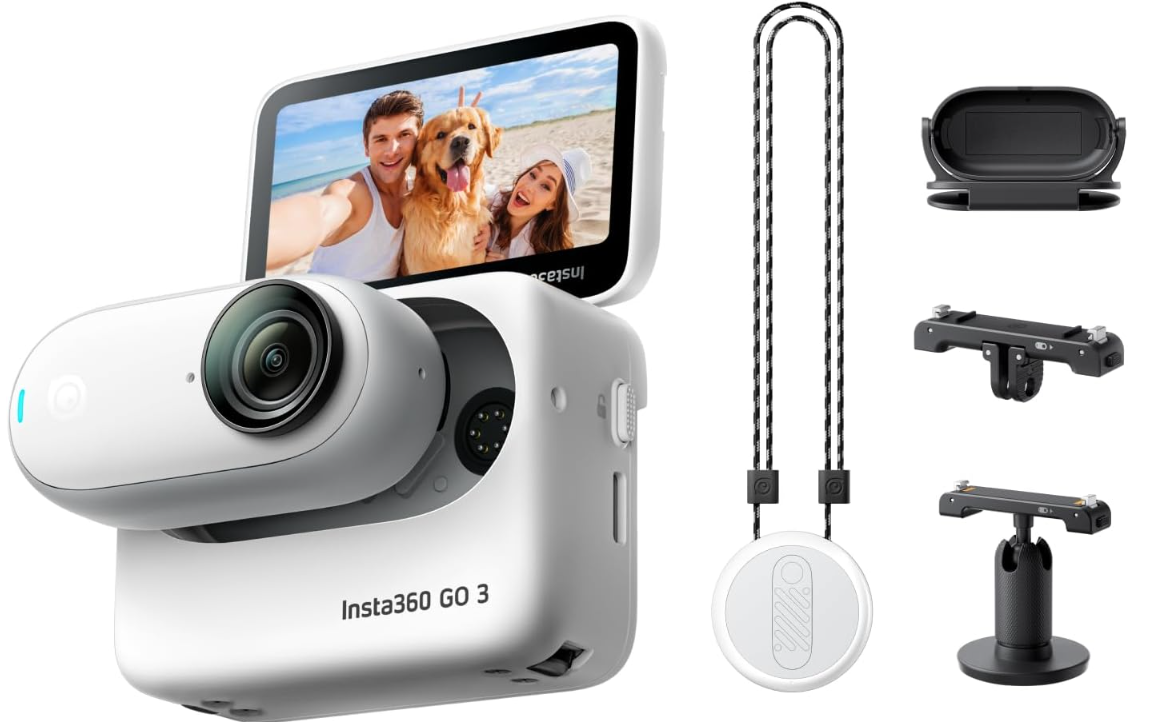 Insta360 GO 3 (128GB) – Small & Lightweight Action Camera, Portable and Versatile, Hands-Free POV, Mount Anywhere, Stabilization, Multifunctional Action Pod, Waterproof, for Travel, Sports, Vlog