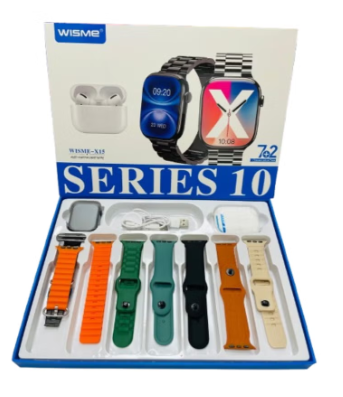WISME Series 10 Smartwatch Combo: Premium Design, 7+2 Strap Set, Health Monitoring, Smart Notifications, Wireless headphones