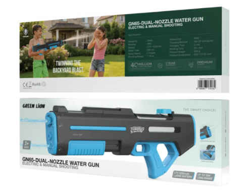 Green Lion GN65-Dual Electric and Manual Water Gun Blue