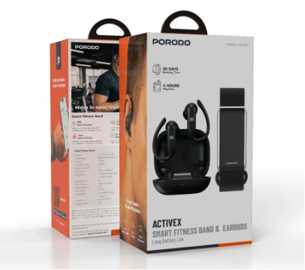 Porodo ACTIVEX SMART FITNESS BAND & EARBUDS