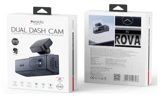 Yesido Km22 1920*1080P Big Display Resolution With 120 Degree Angle Range Two Way Car Driving Recorder