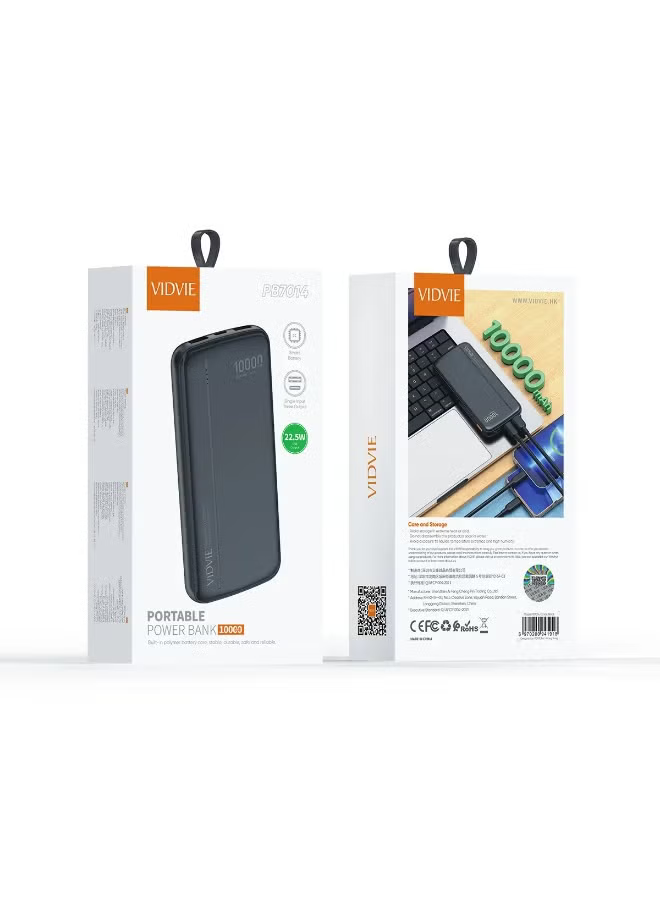 VIDVIE PB7014 10000mAh 22.5W Fast Charging Power Bank