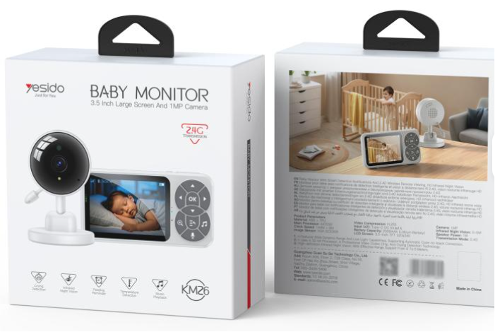 YESIDO KM26 3.5 Inch TFT Screen 2.4G Baby Monitor Care Camera Two-way Audio Call Wifi Wireless Cameras