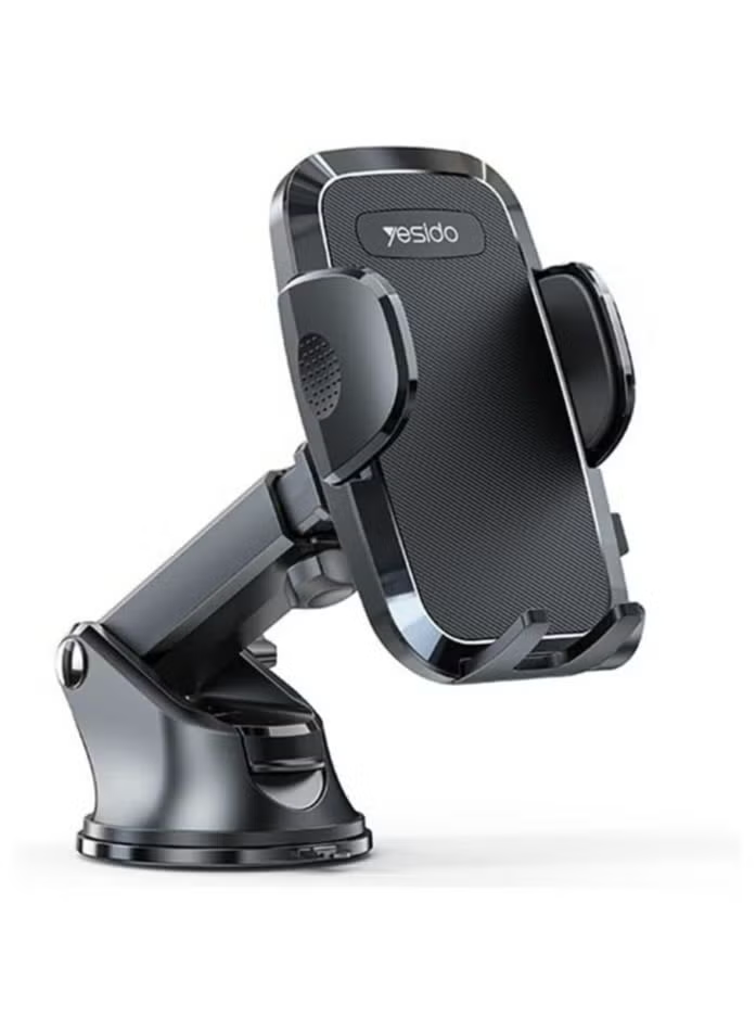 YESIDO C139 Cell Phone Automobile Cradles Adjustable Car Cell Phone Mount Base Broadcasting Phone Stand, Automatic Clip Suction Cup Car Holder.